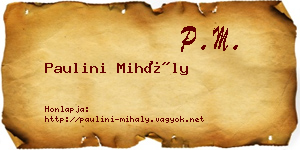 Paulini Mihály névjegykártya